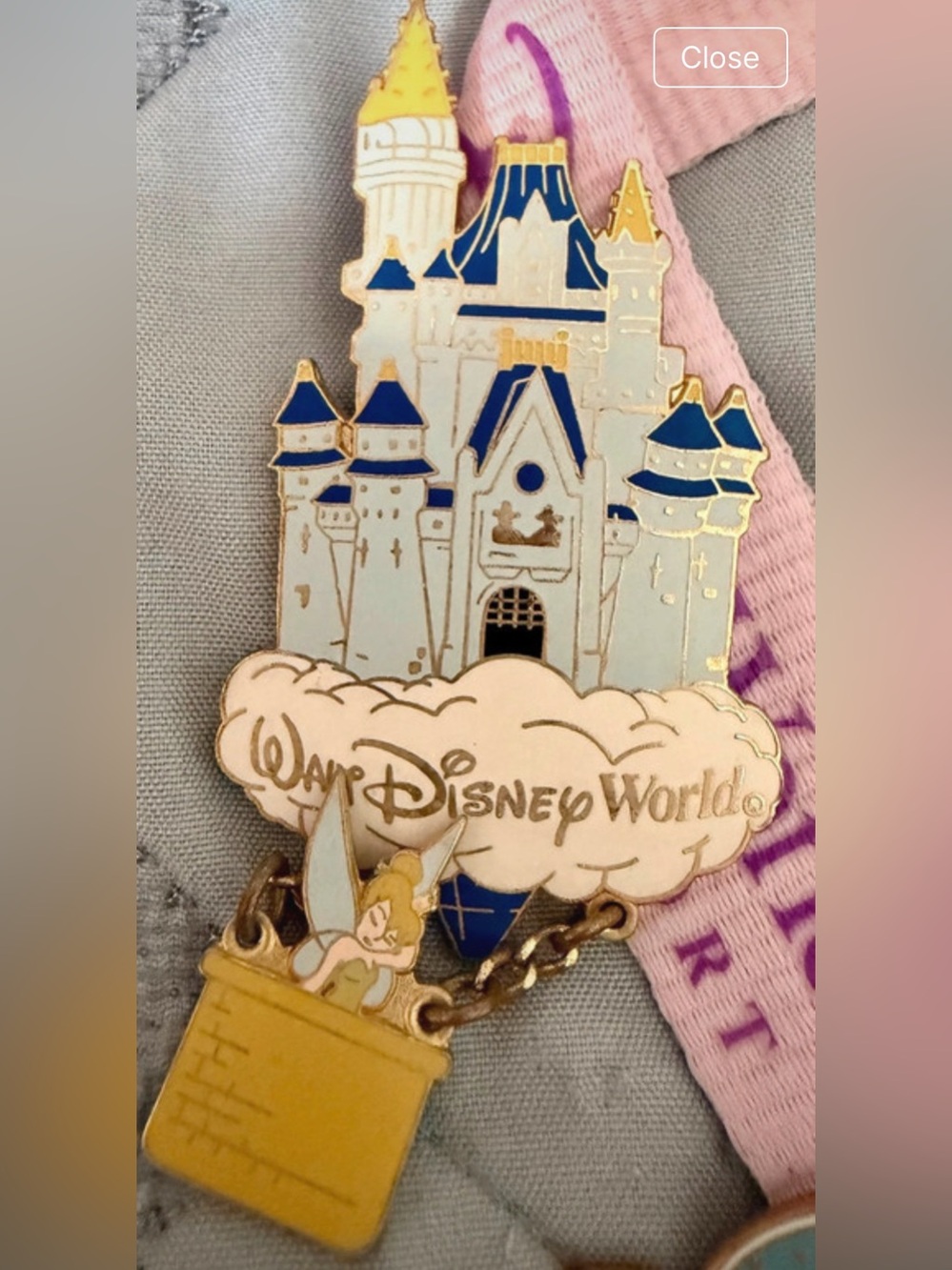 Disney Tinkerbell Cinderella Castle Hot Air Balloon Series Cloud Pin Rare LE